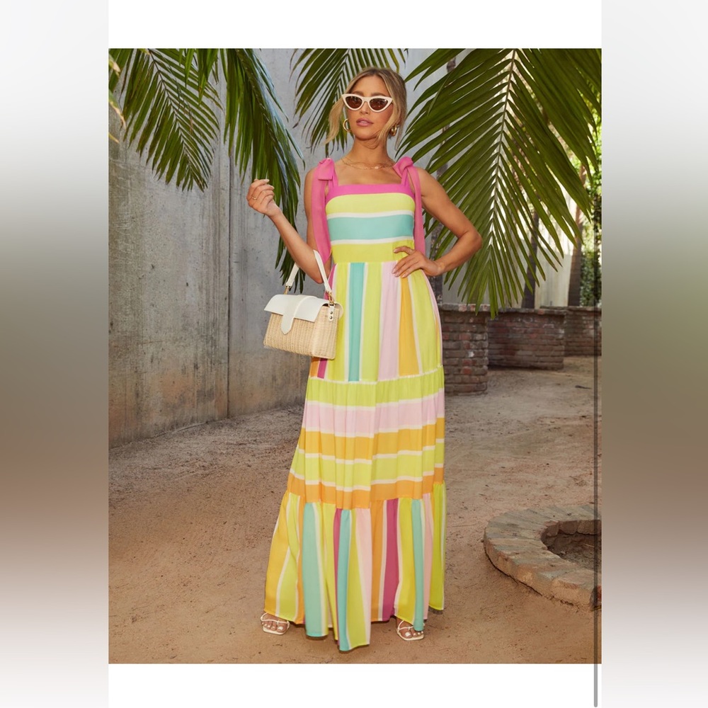 Colorful Striped Maxi Dress